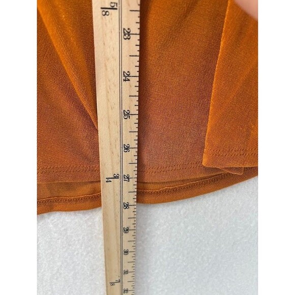 Women's Cato Size 22W Orange Slinky Button Down Shirt Indie, 70's - Picture 4 of 6